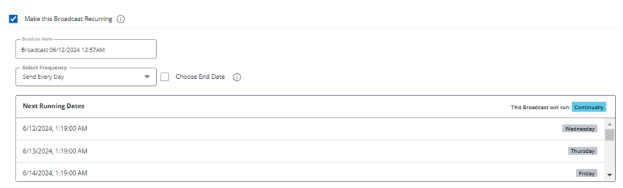 broadcast information